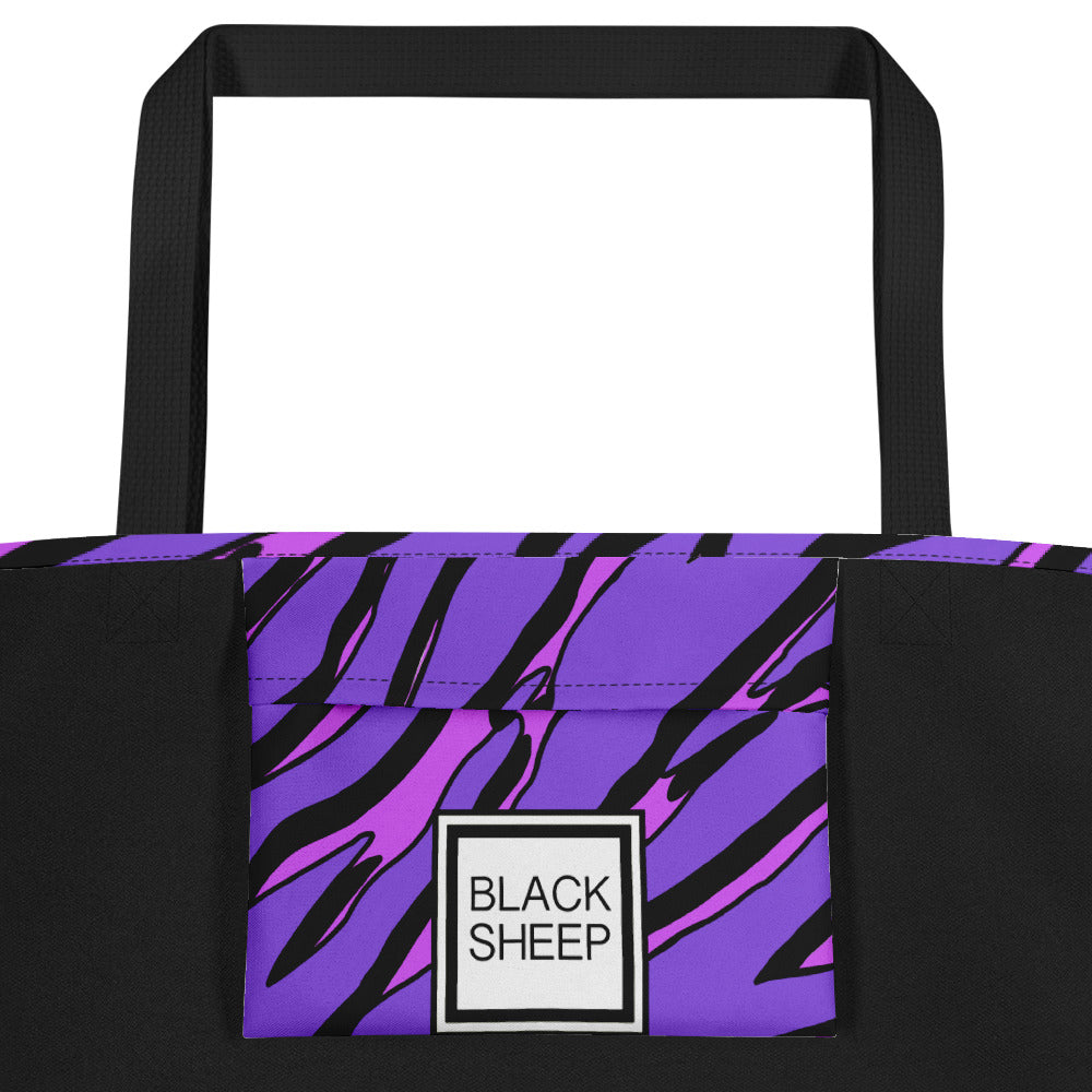 Purple Tiger- All-Over Print Large Tote Bag