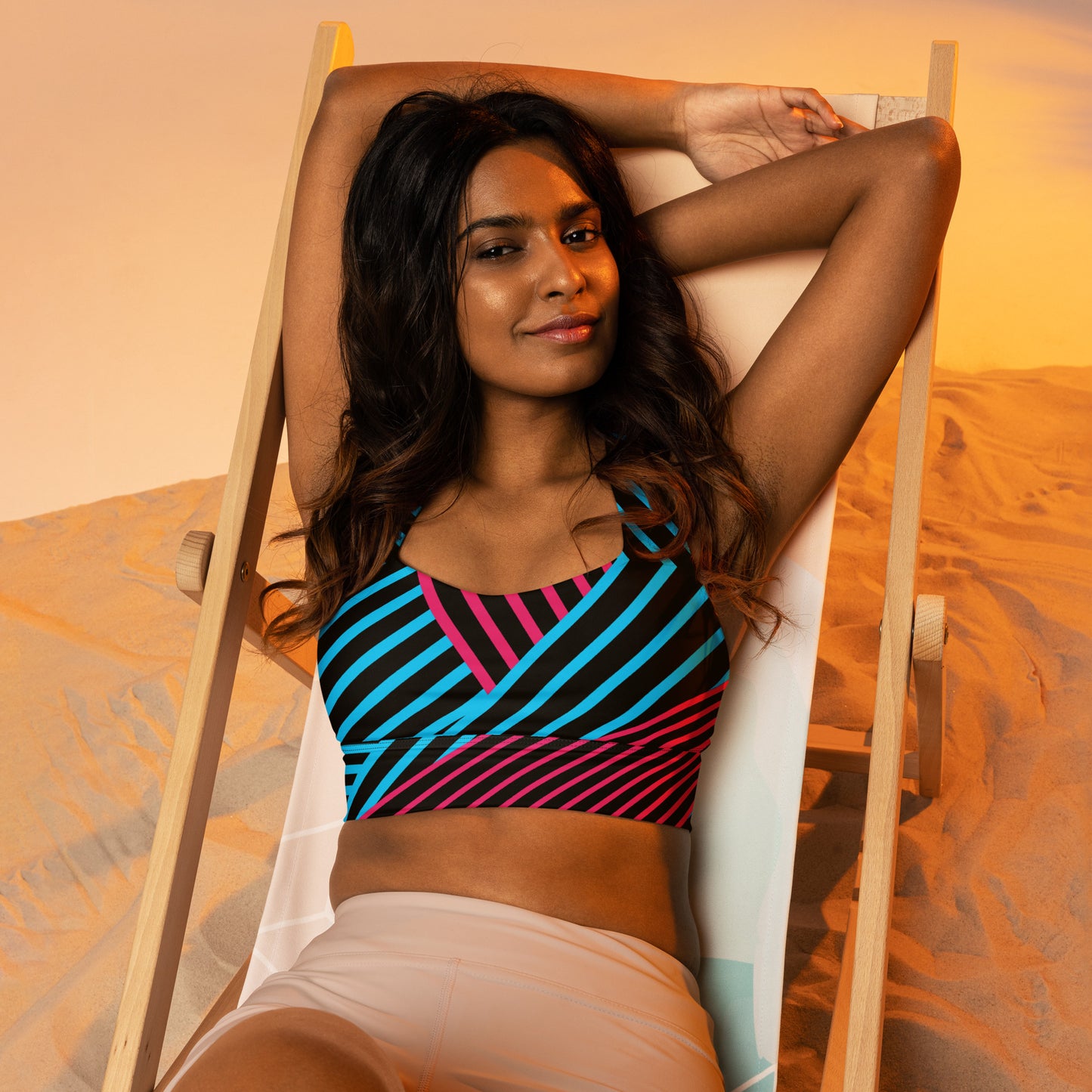 -Electrical Dreams- Longline sports bra